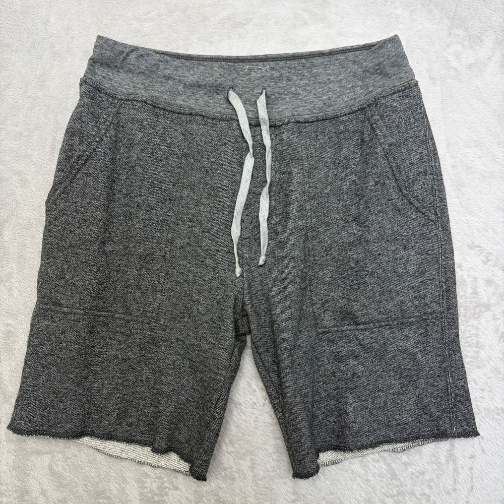 Save Khaki United Gray Sweatshort Small Made in USA drawstring sweats short SKU